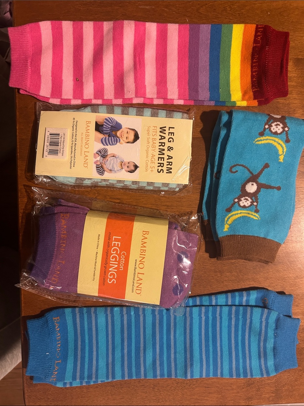 Pink & Blue Striped Leg & Arm Warmers - kids Socks & Accessories five pair